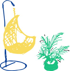 image représentant le logo de la chaise balançoire du restaurant qui reflète l'ambiance et la décoration du restaurant